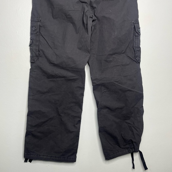 American Eagle Black Stretch Baggy Jogger High Rise Cargo Utility Pants NWT P - Picture 6 of 8